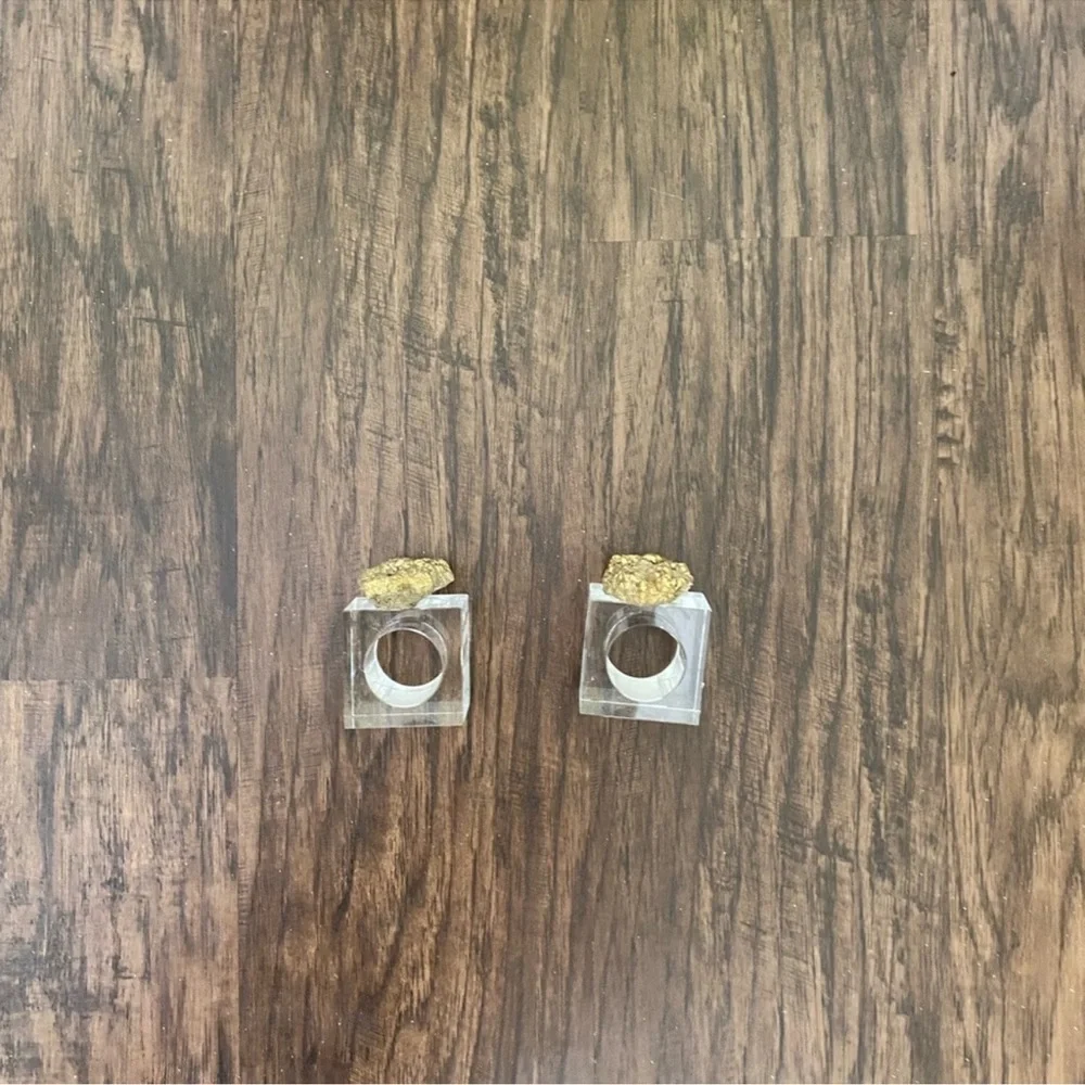 Z Gallerie napkin ring in gold set of two size 2”